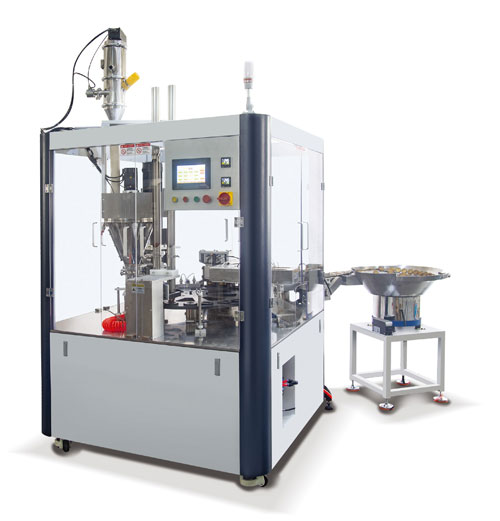 CCM80-02圆盘单头咖啡胶囊灌装扣盖一体机