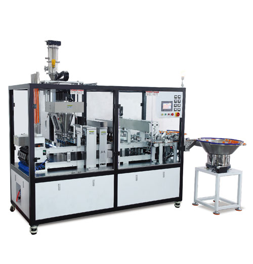 CCM240-02直线四列咖啡胶囊灌装扣盖一体机